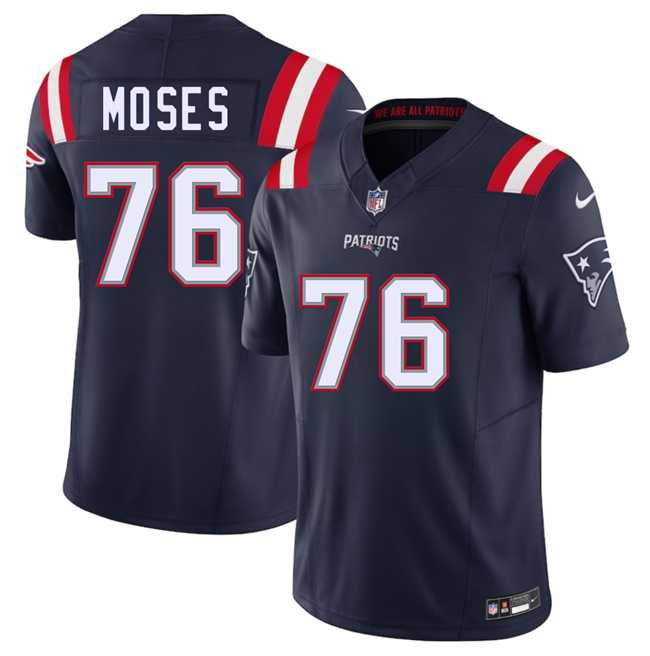 Men & Women & Youth New England Patriots #76 Morgan Moses Navy 2025 F.U.S.E. Vapor Limited Stitched Jersey